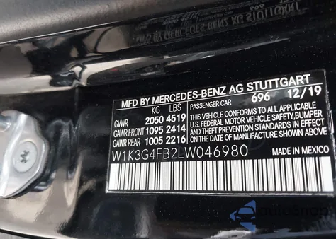 2020 Mercedes-Benz A 220 4Matic from USA, damaged, VIN W1K3G4FB2LW046980
